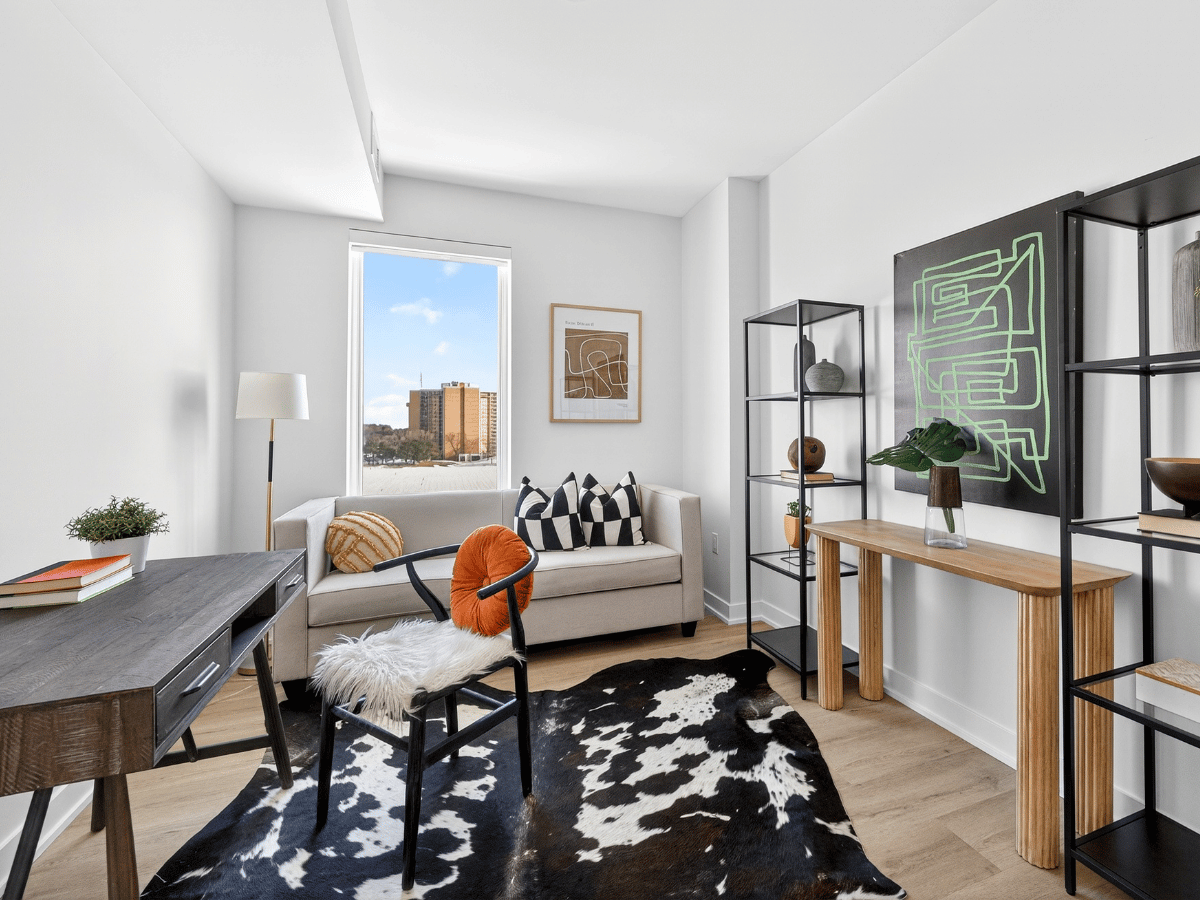 Staged den at 610 Martin Grove.